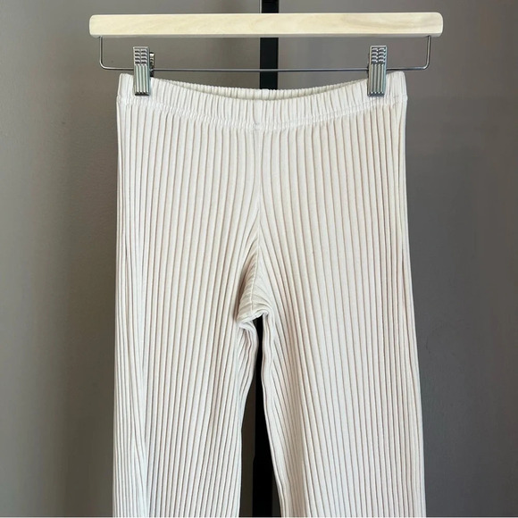 John Elliott Ginza Rib Cropped Pants Feather XS NWT Minimalist Neutral Chic - Picture 3 of 8